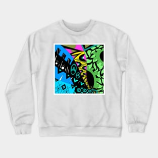 the house in the forest ecopop mandala totonac art design Crewneck Sweatshirt